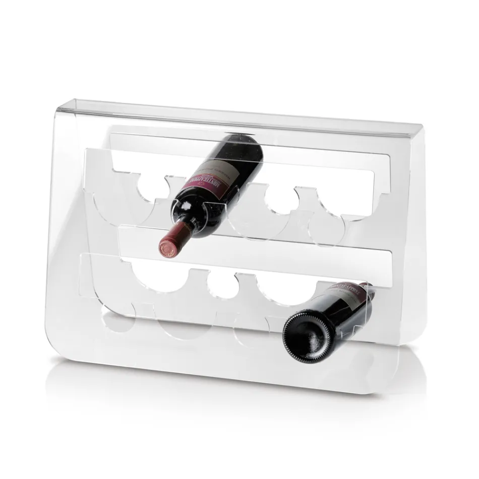 Suport pentru sticle de vin de podea din cristal acrilic transparent - Dappino Viadurini