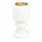 Suport lumânare joasă din marmură albă de Carrara și alamă realizată în Italia - Benton Viadurini