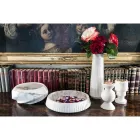 Suport lumânare design din alamă și marmură albă din Carrara Fabricată în Italia - Bevis Viadurini