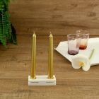 Suport pentru lumânări Corian alb pentru sufragerie Made in Italy - Sisifo Viadurini