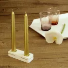 Suport pentru lumânări Corian alb pentru sufragerie Made in Italy - Sisifo Viadurini