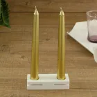 Suport pentru lumânări Corian alb pentru sufragerie Made in Italy - Sisifo Viadurini