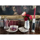 Suport lumânare din marmură Carrara, marmură Marquinia și alamă Made in Italy - Blaze Viadurini