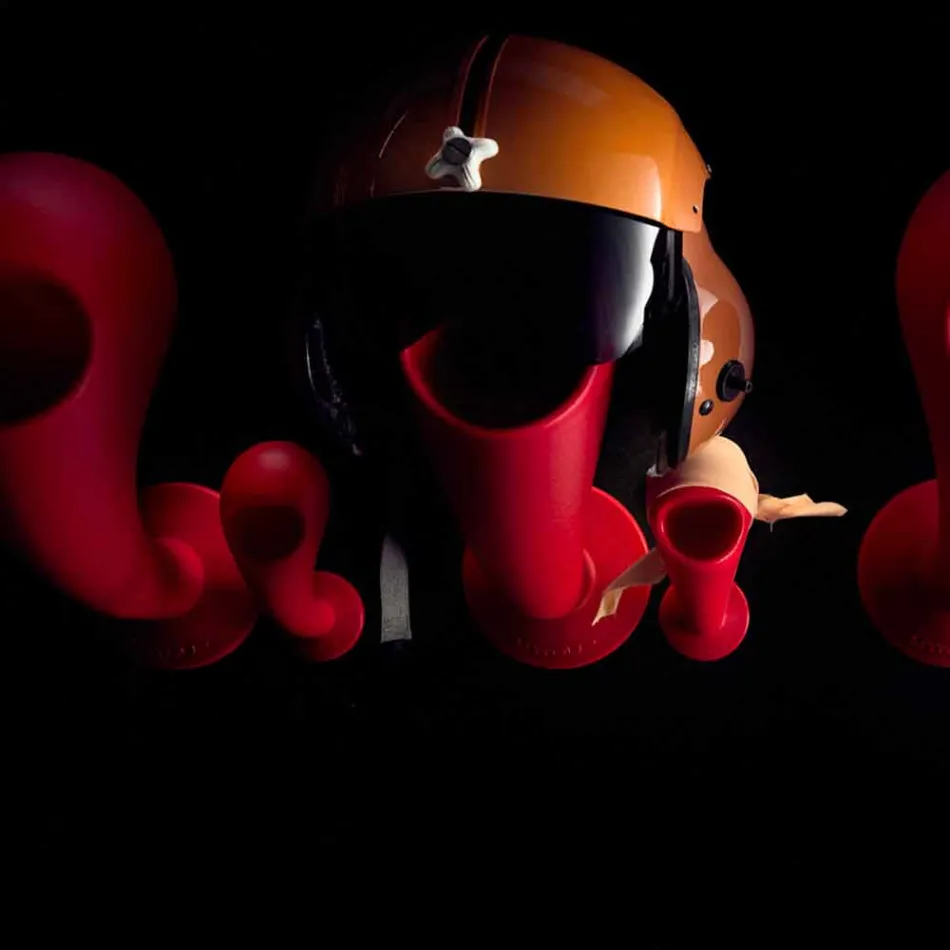 Suport cască sau cuier de perete colorat, 6 bucăți - Crazy Head de Myyour Viadurini