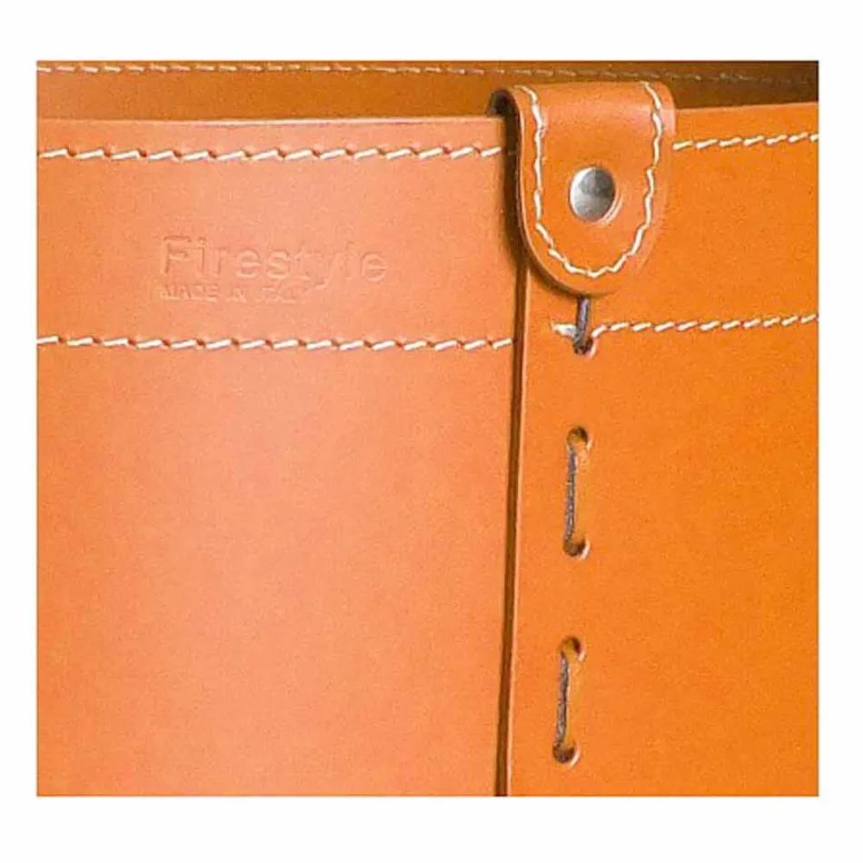 Suport cilindric pentru jurnal din piele regenerată cu roți Tonda Firestyle Viadurini