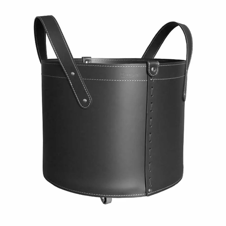 Suport cilindric pentru jurnal din piele regenerată cu roți Tonda Firestyle Viadurini