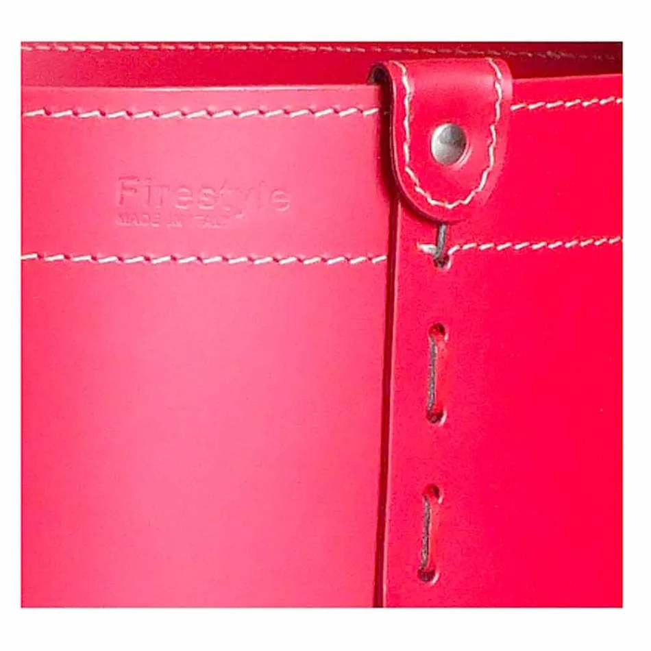 Suport cilindric pentru jurnal din piele regenerată cu roți Tonda Firestyle Viadurini