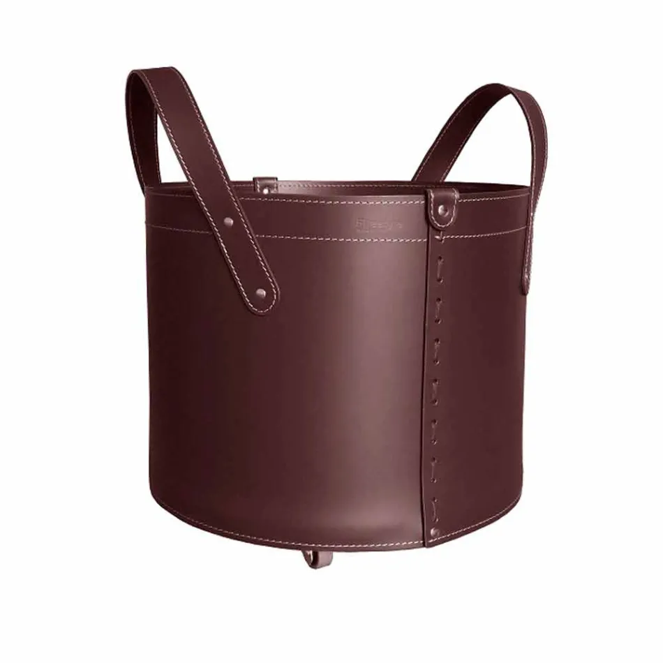 Suport cilindric pentru jurnal din piele regenerată cu roți Tonda Firestyle Viadurini