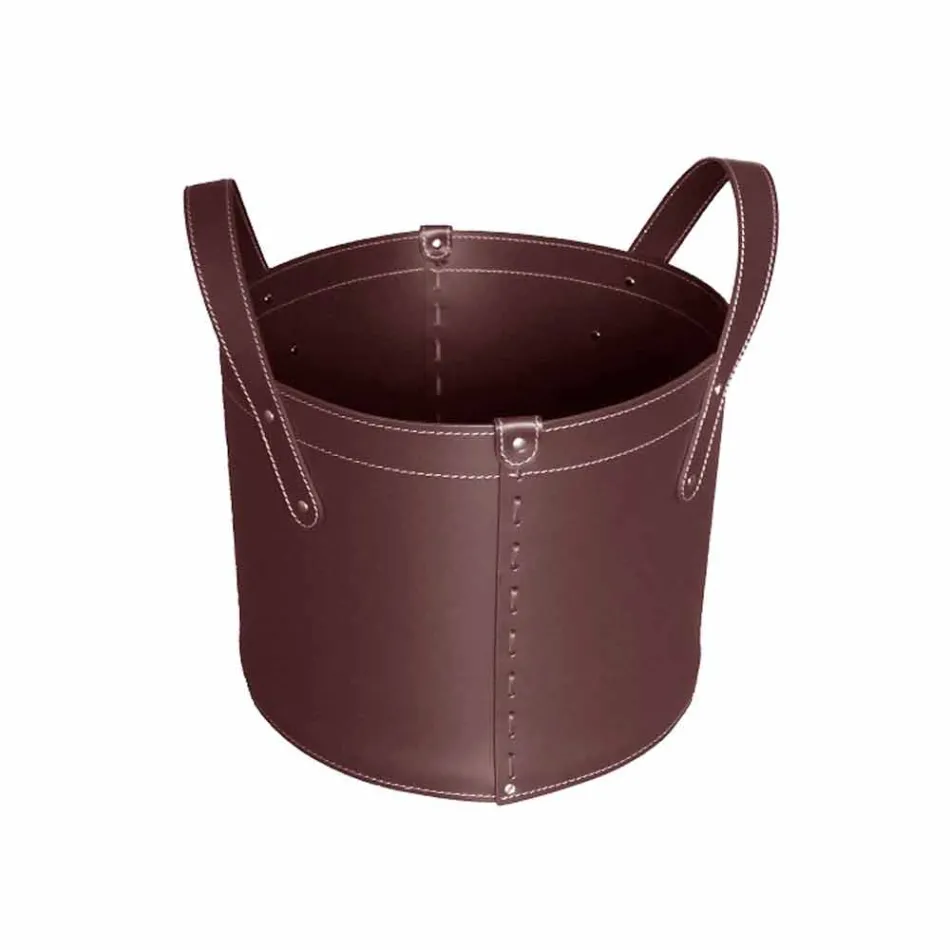 Suport cilindric pentru jurnal din piele regenerată cu roți Tonda Firestyle Viadurini