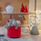 Suport cilindric pentru jurnal din piele regenerată cu roți Tonda Firestyle Viadurini