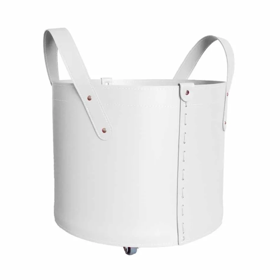 Suport cilindric pentru jurnal din piele regenerată cu roți Tonda Firestyle Viadurini