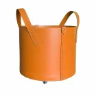 Suport cilindric pentru jurnal din piele regenerată cu roți Tonda Firestyle Viadurini