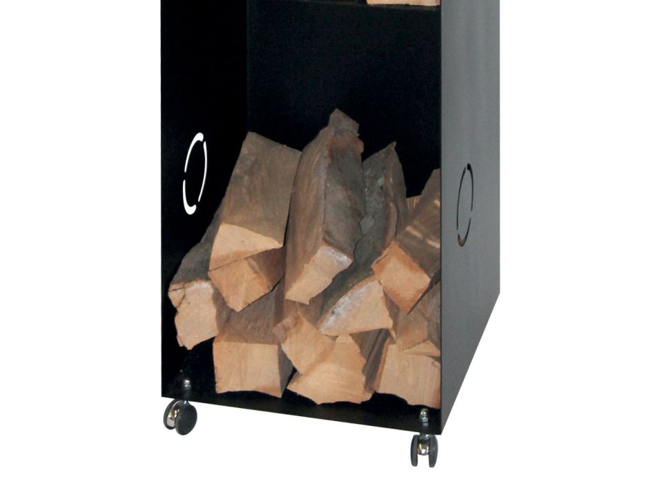 Suport lemn cu 2 compartimente de depozitare si polita superioara Made in Italy - Colibri Viadurini