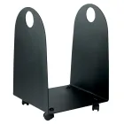 Suport lemn cu Roti si Manere Din Metal Made in Italy - Pescăruș Viadurini