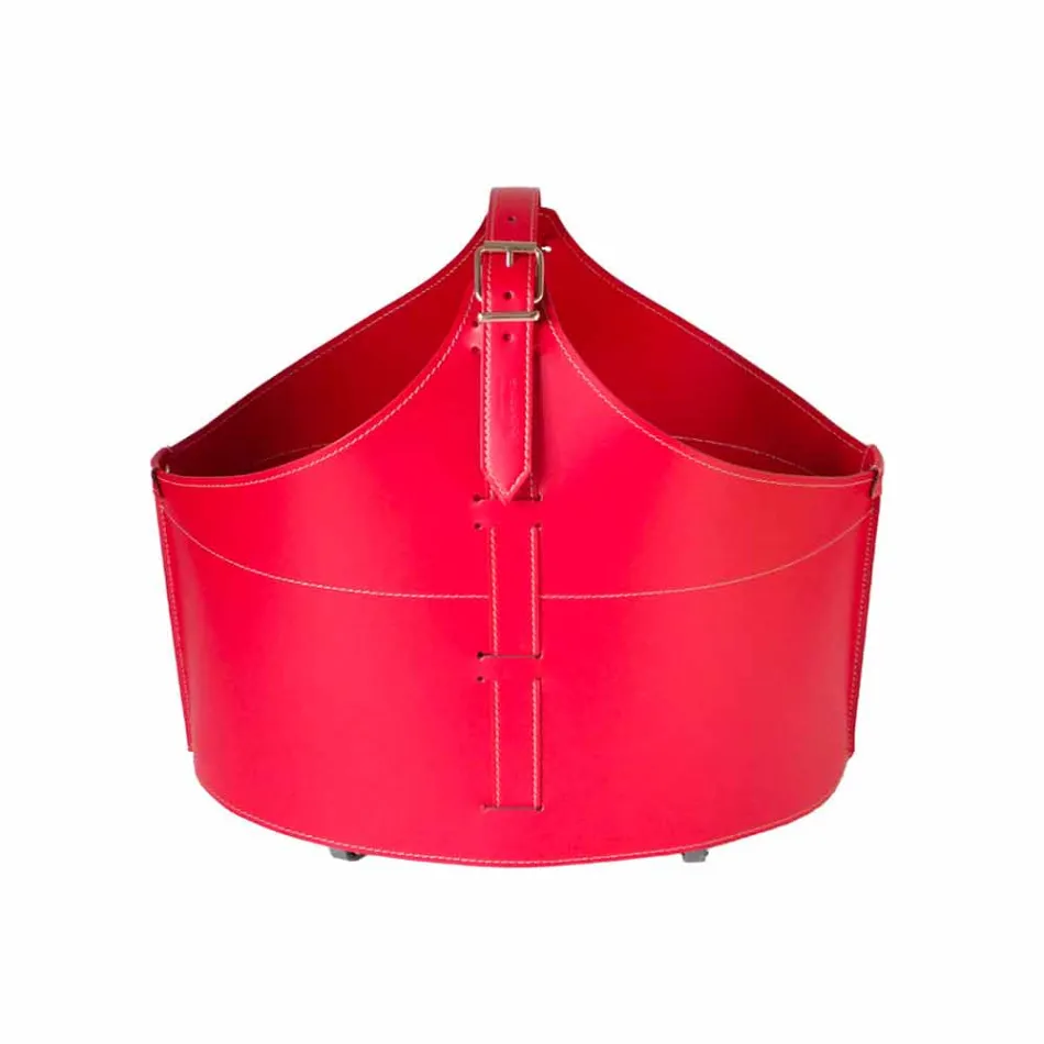 Portalegna din interior cu roată într-o piele regenerată modernă Fabia Viadurini