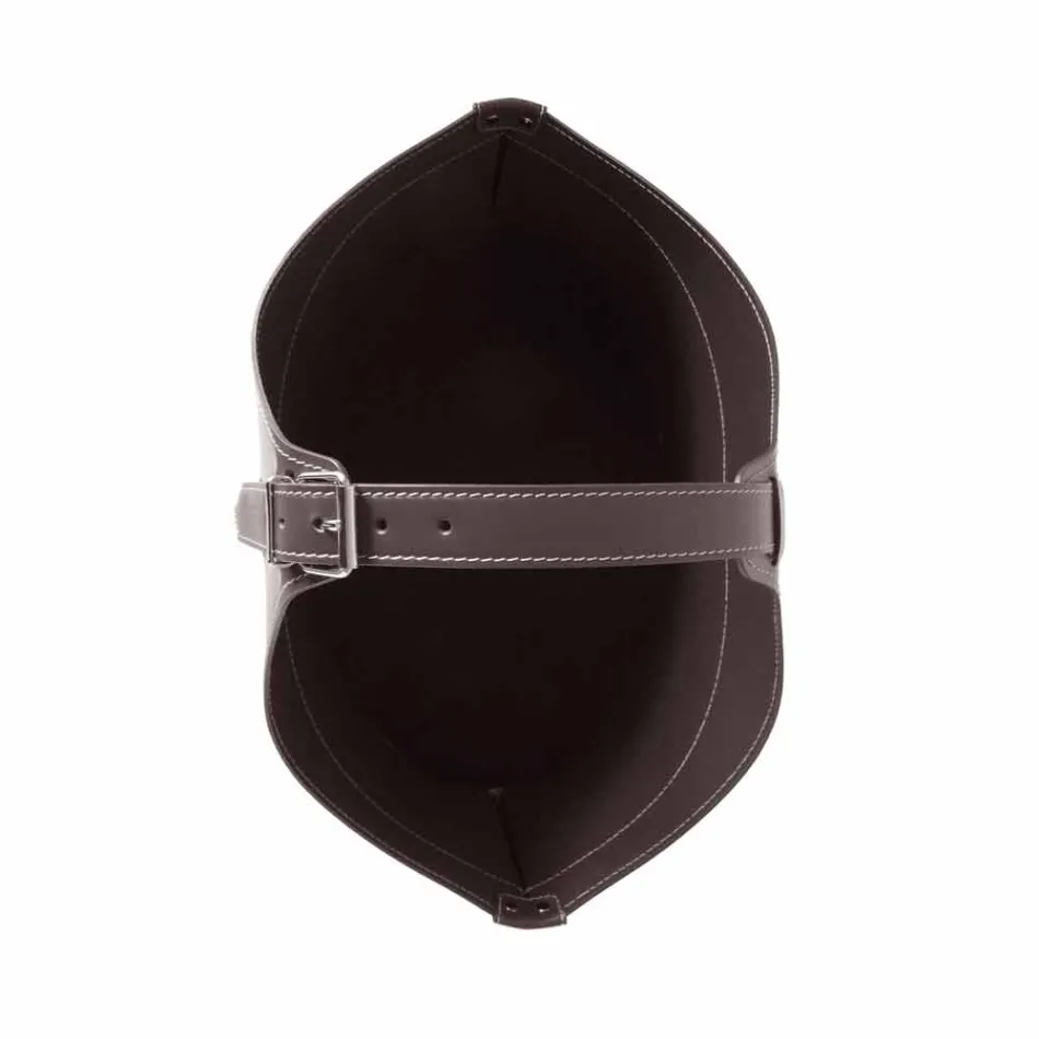 Portalegna din interior cu roată într-o piele regenerată modernă Fabia Viadurini