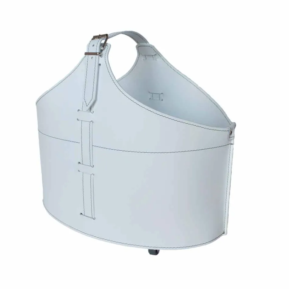 Portalegna din interior cu roată într-o piele regenerată modernă Fabia Viadurini