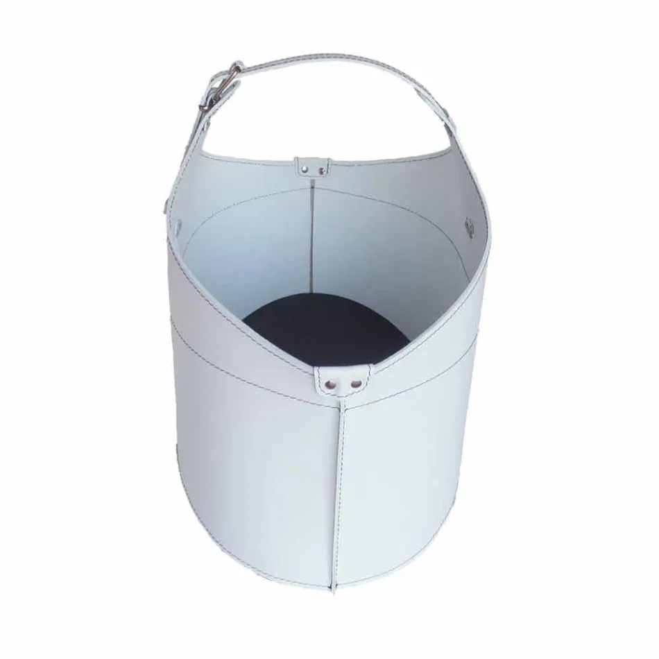 Portalegna din interior cu roată într-o piele regenerată modernă Fabia Viadurini