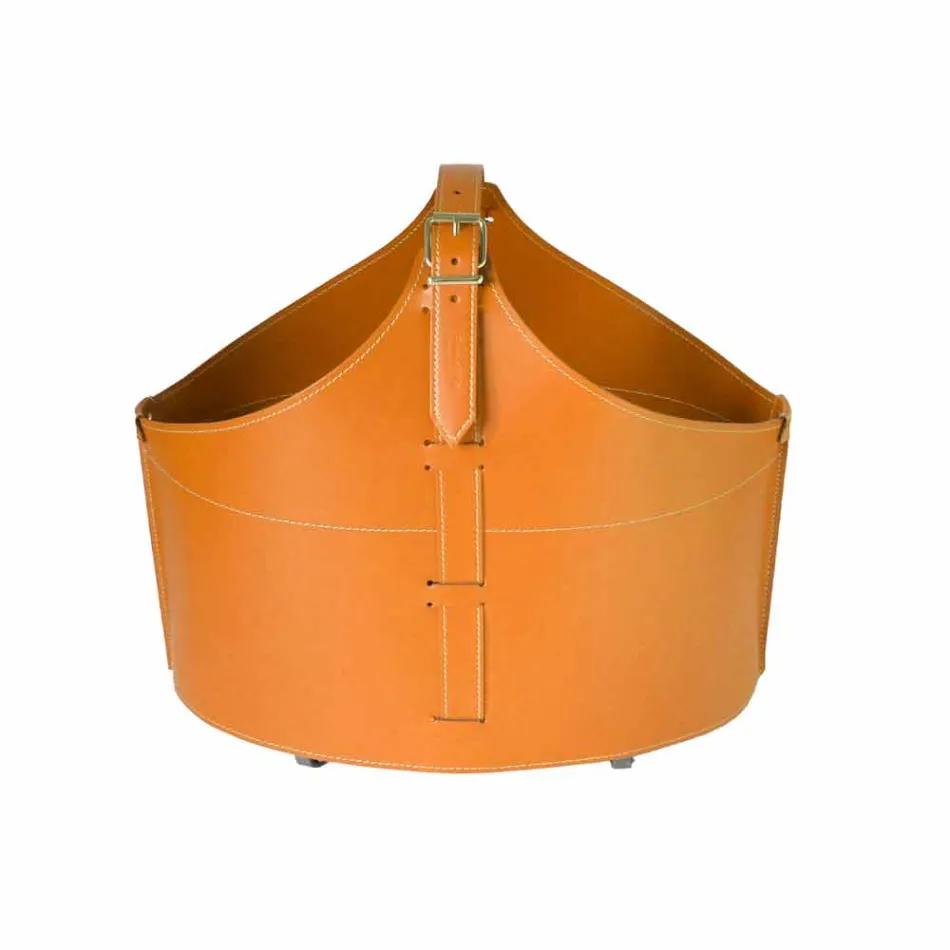 Portalegna din interior cu roată într-o piele regenerată modernă Fabia Viadurini