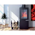 Suport interior pentru lemn de foc din oțel cu 3 accesorii Made in Italy - Nelumbo Viadurini