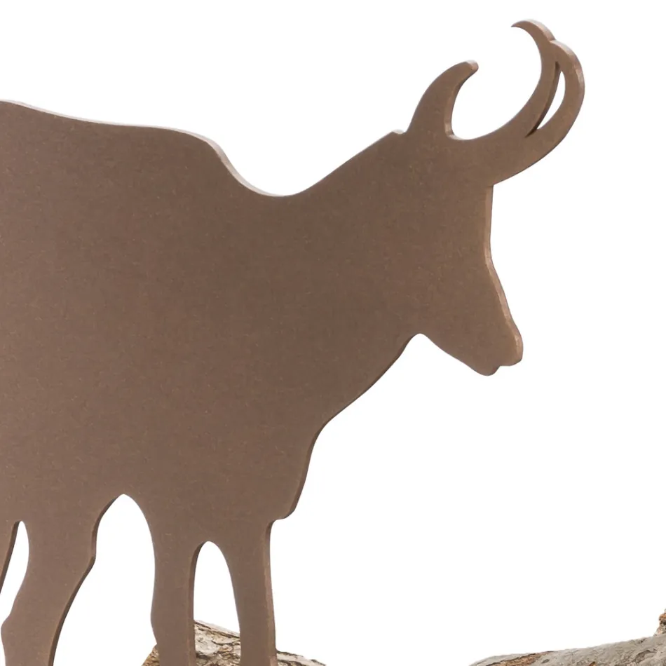 Suport interior pentru lemn de foc din oțel maro, fabricat în Italia cu unelte - Volturno Viadurini