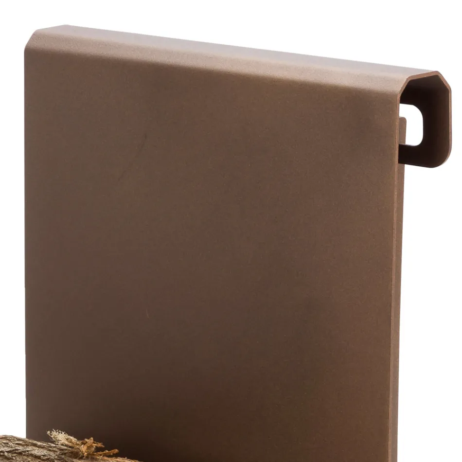 Suport interior pentru lemn de foc din oțel maro, fabricat în Italia cu unelte - Volturno Viadurini