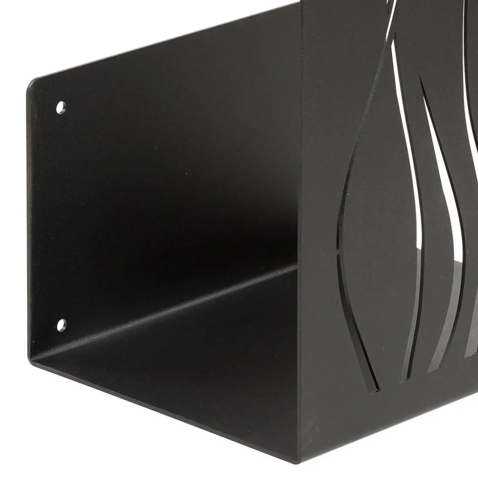 Suport pentru lemn de foc de interior din otel vopsit Made in Italy - Ghino Viadurini