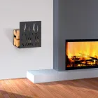 Suport pentru lemn de foc de interior din otel vopsit Made in Italy - Ghino Viadurini