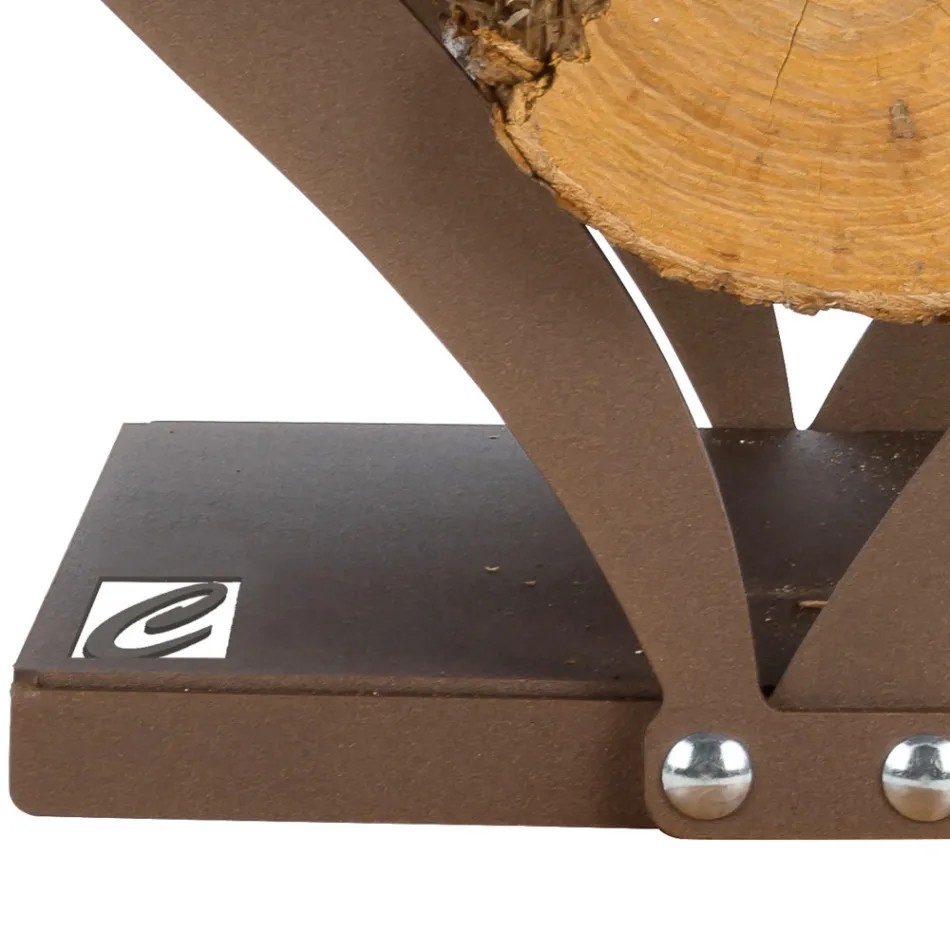 Suport interior din lemn din oțel maro fabricat în Italia - afecțiune Viadurini