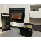 Suport de bușteni modern din interior din oțel negru fabricat în Italia - Libeccio Viadurini