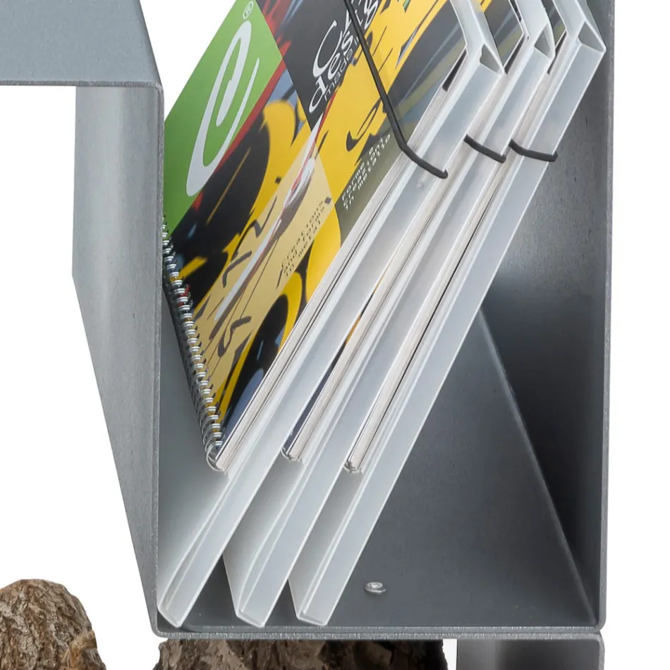 Suport pentru bușteni de design pentru interior din oțel gri Fabricat în Italia - Tramontana Viadurini