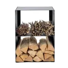 Suport pentru lemne de foc din Otel Vopsit cu Vopsea Neagra Made in Italy - Fiamme Viadurini