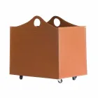 Portalegna din piele legat cu roți WoodBag fabricate în Italia Viadurini