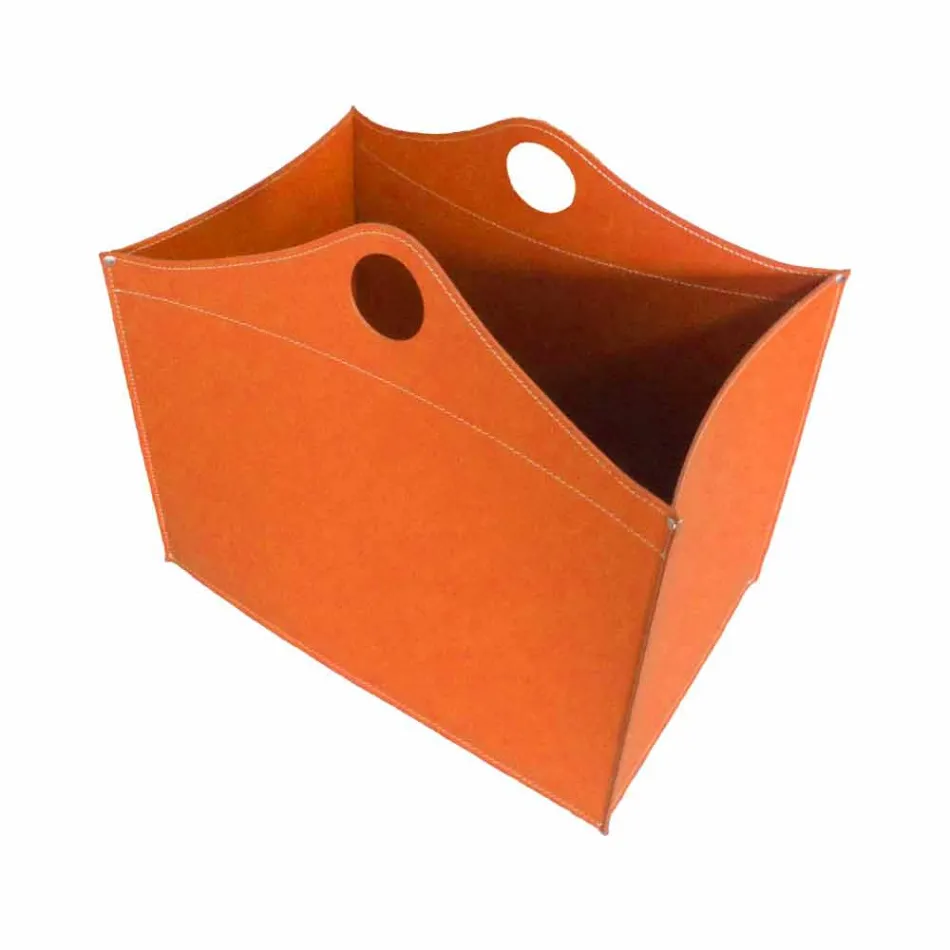 Portalegna din piele legat cu roți WoodBag fabricate în Italia Viadurini