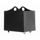 Portalegna din piele legat cu roți WoodBag fabricate în Italia Viadurini