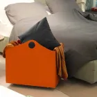 Portalegna din piele legat cu roți WoodBag fabricate în Italia Viadurini