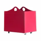 Portalegna din piele legat cu roți WoodBag fabricate în Italia Viadurini
