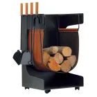 Suport lemn din piele ecologica si metal cu 4 accesorii Made in Italy - Camel Viadurini