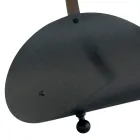 Suport din lemn de metal negru cu maner din piele Made in Italy - Antilope Viadurini