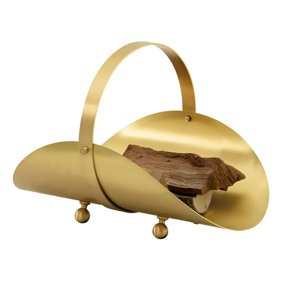 Suport lemn din alama cu maner si 4 picioare Made in Italy - Tigru Viadurini