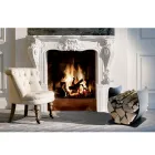 Suport interior pentru lemn de foc din oțel vopsit Fabricat în Italia - Leopoldo Viadurini