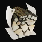 Suport interior pentru lemn de foc din oțel vopsit Fabricat în Italia - Leopoldo Viadurini