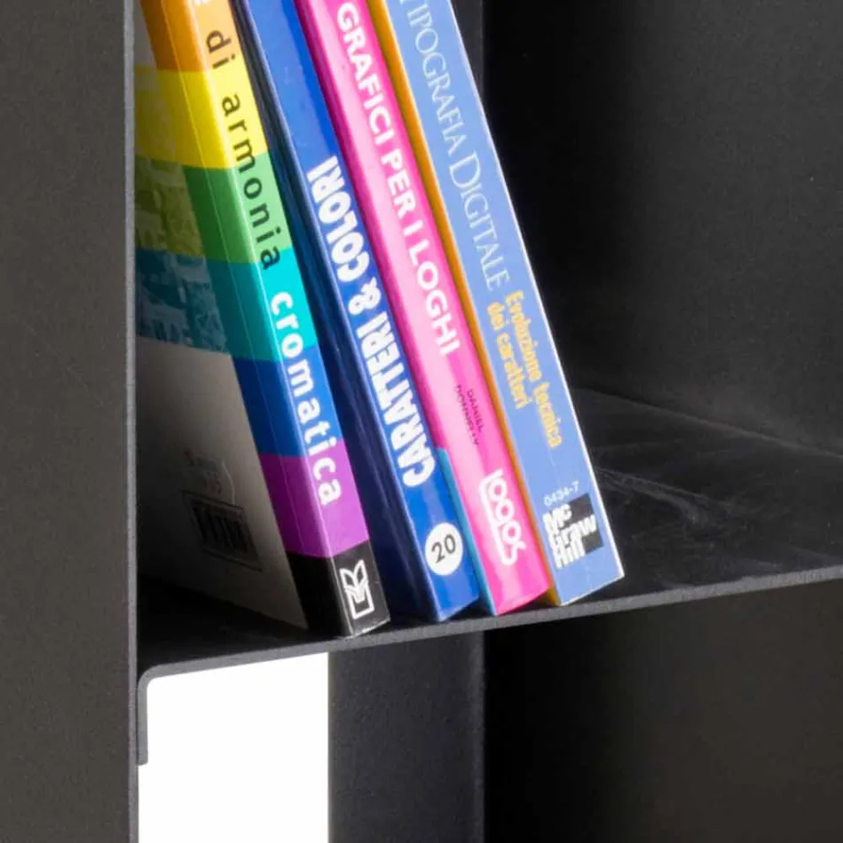 Suport de bușteni modern din lemn de interior cu rafturi fabricate în Italia - Cauro1 Viadurini