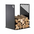 Suport modern pentru lemn de foc din oțel negru pentru design interior - Scirocco