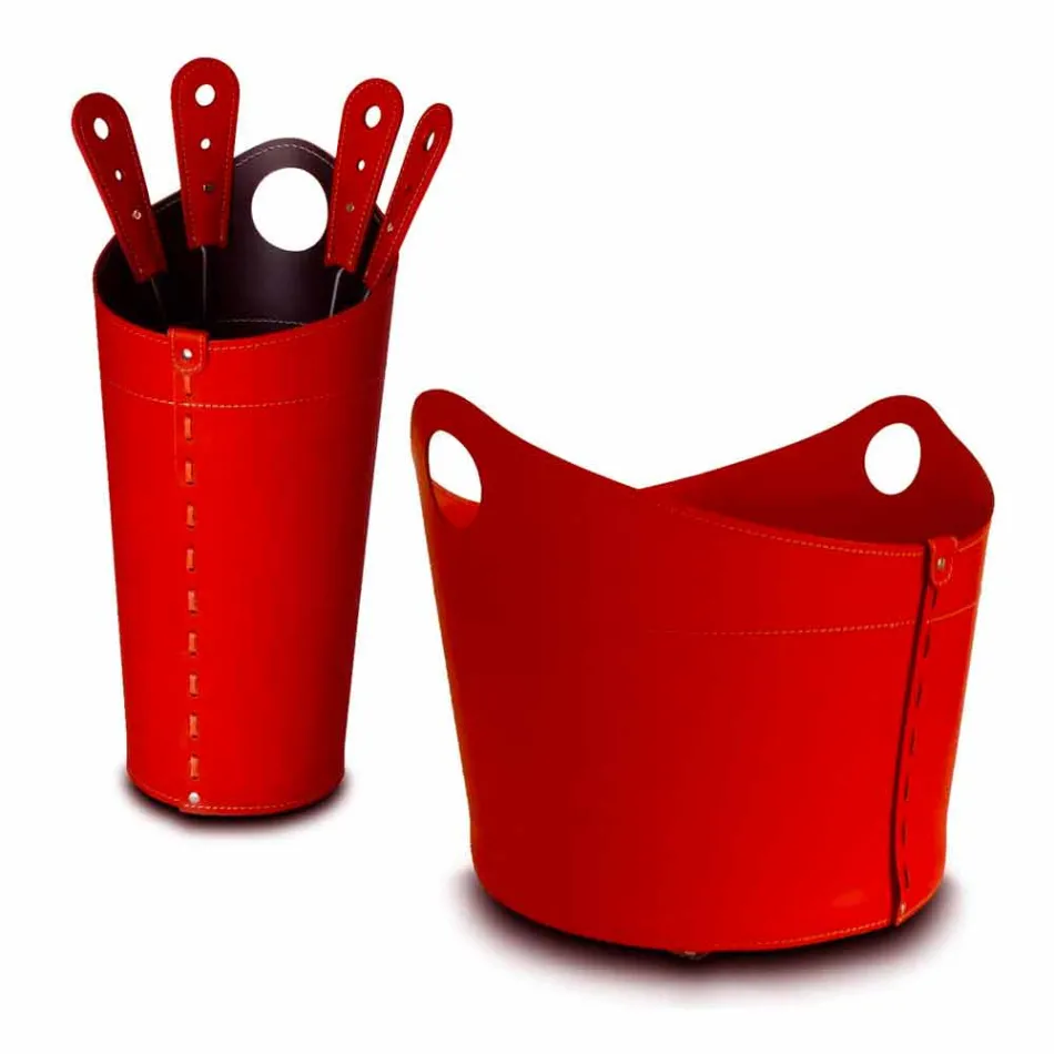 Lemn de păstrare, suport pentru fier și fier pentru piele Nicad, fabricat în Italia Viadurini