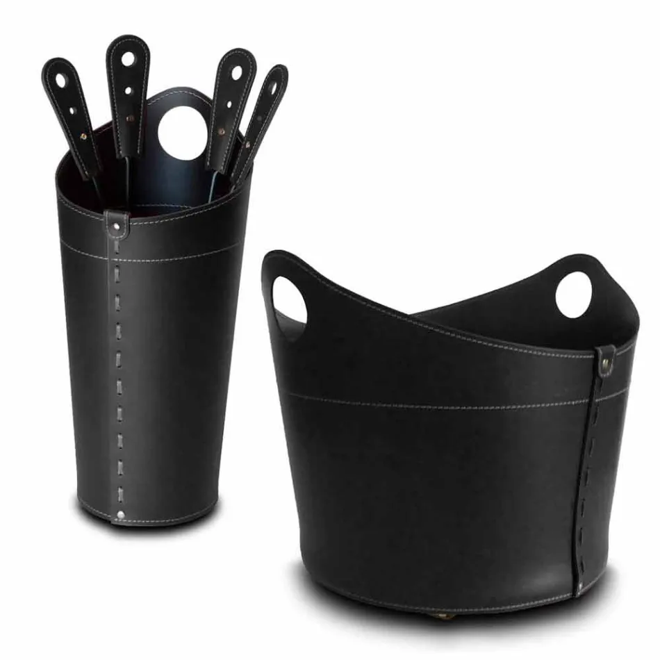 Lemn de păstrare, suport pentru fier și fier pentru piele Nicad, fabricat în Italia Viadurini