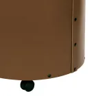 Suport pentru busteni rotund din piele ecologica cu roti Made in Italy - Chameleon Viadurini