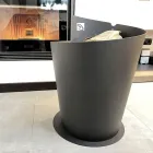 Suport rotund din lemn pentru interior în oțel negru Design modern italian - Favonio Viadurini