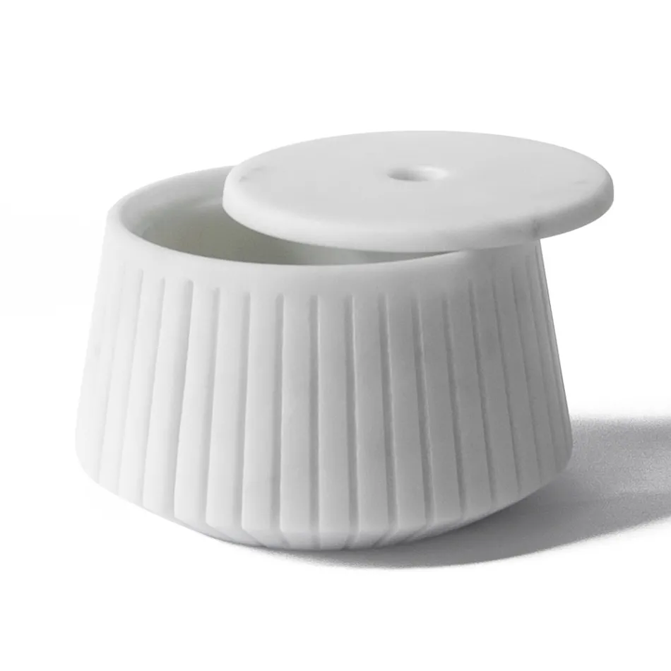 Suport de depozitare cu marmură albă de Carrara sau negru Portoro Design cu dungi - Cairo Viadurini