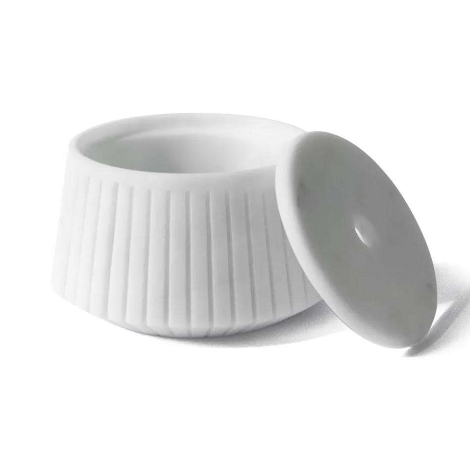 Suport de depozitare cu marmură albă de Carrara sau negru Portoro Design cu dungi - Cairo Viadurini